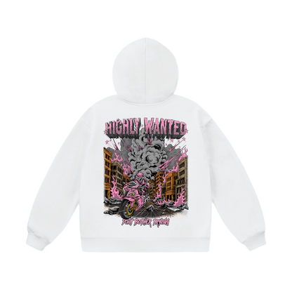 WHITE BOOM HOODIE