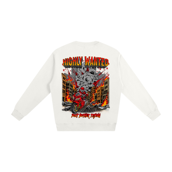 WHITE BOOM SWEATSHIRT