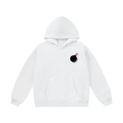 WHITE BOOM HOODIE