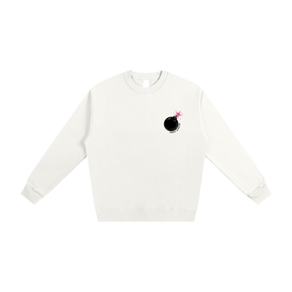 WHITE BOOM SWEATSHIRT